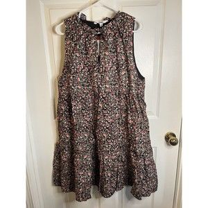 BB Dakota Sleeveless Tiered Black Floral Dress Size XL NWT